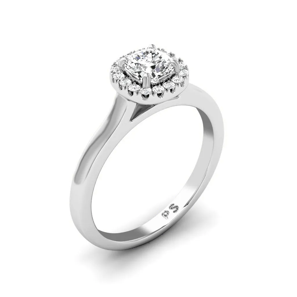 0.60-1.75 CT Round & Cushion Cut Diamonds - Halo Ring