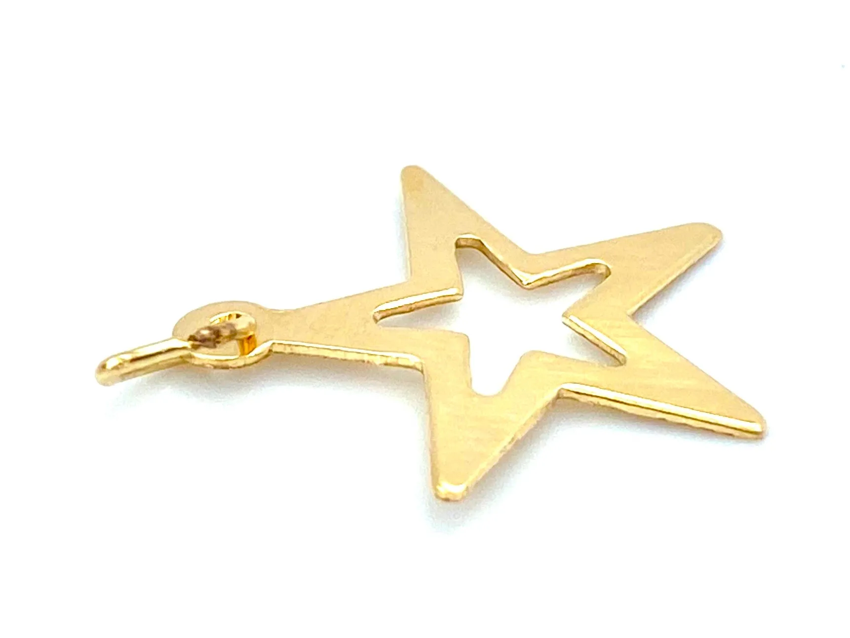 14KGF Star Cut Out Charm , Sku#1457-C