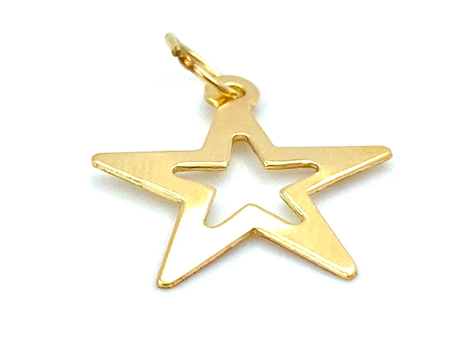 14KGF Star Cut Out Charm , Sku#1457-C