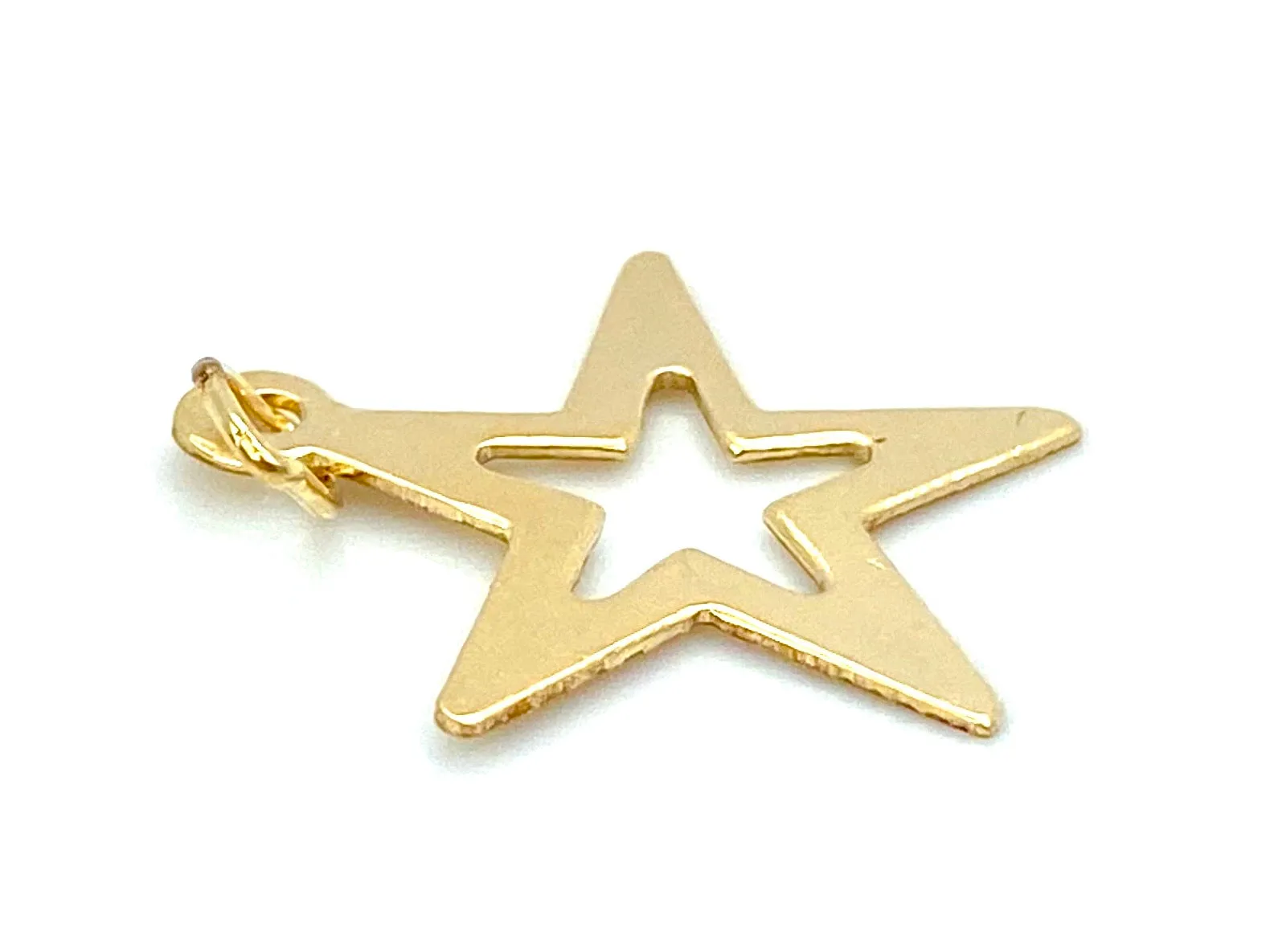 14KGF Star Cut Out Charm , Sku#1457-C