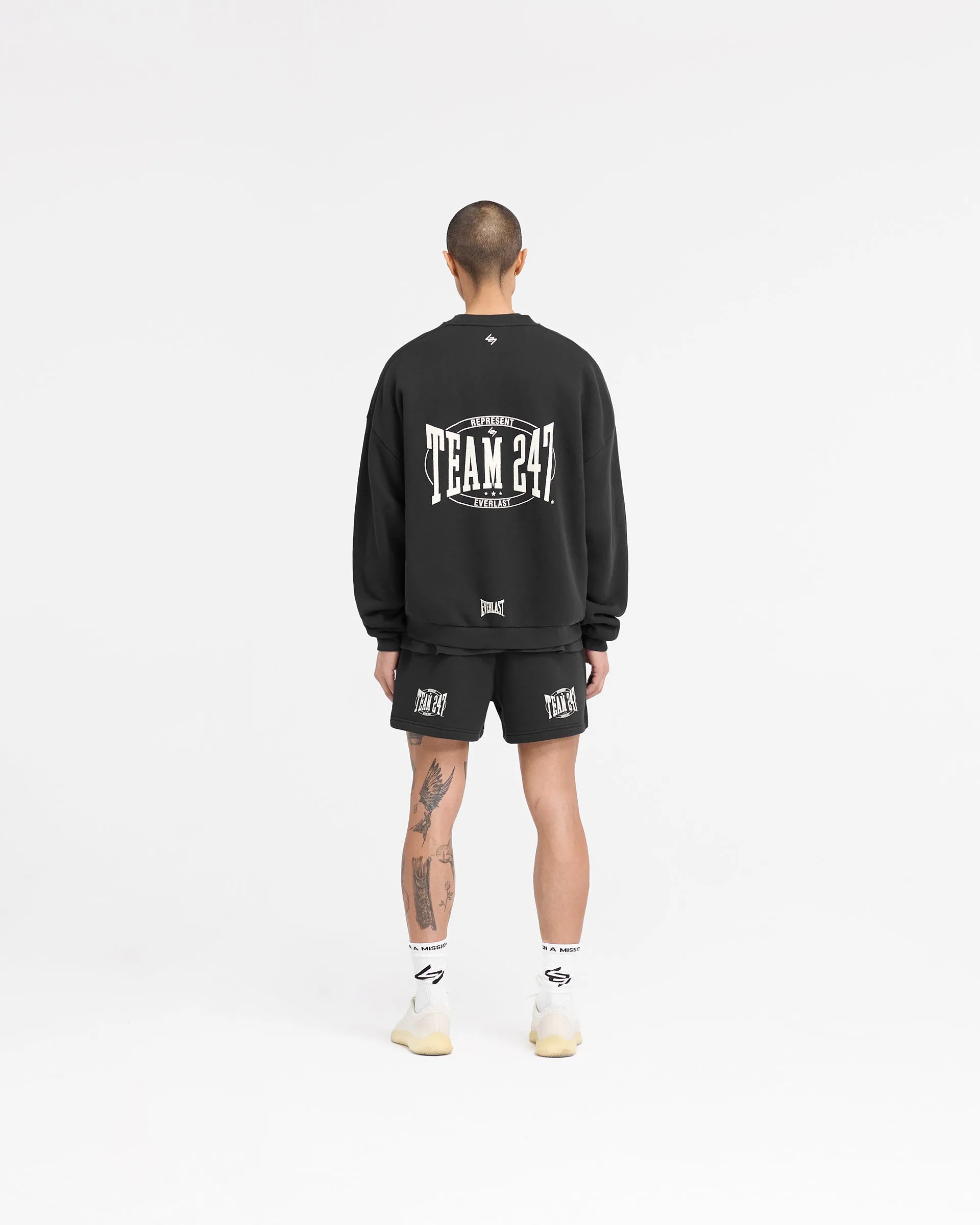 247 X Everlast Training Camp Boxy Sweater - Off Black