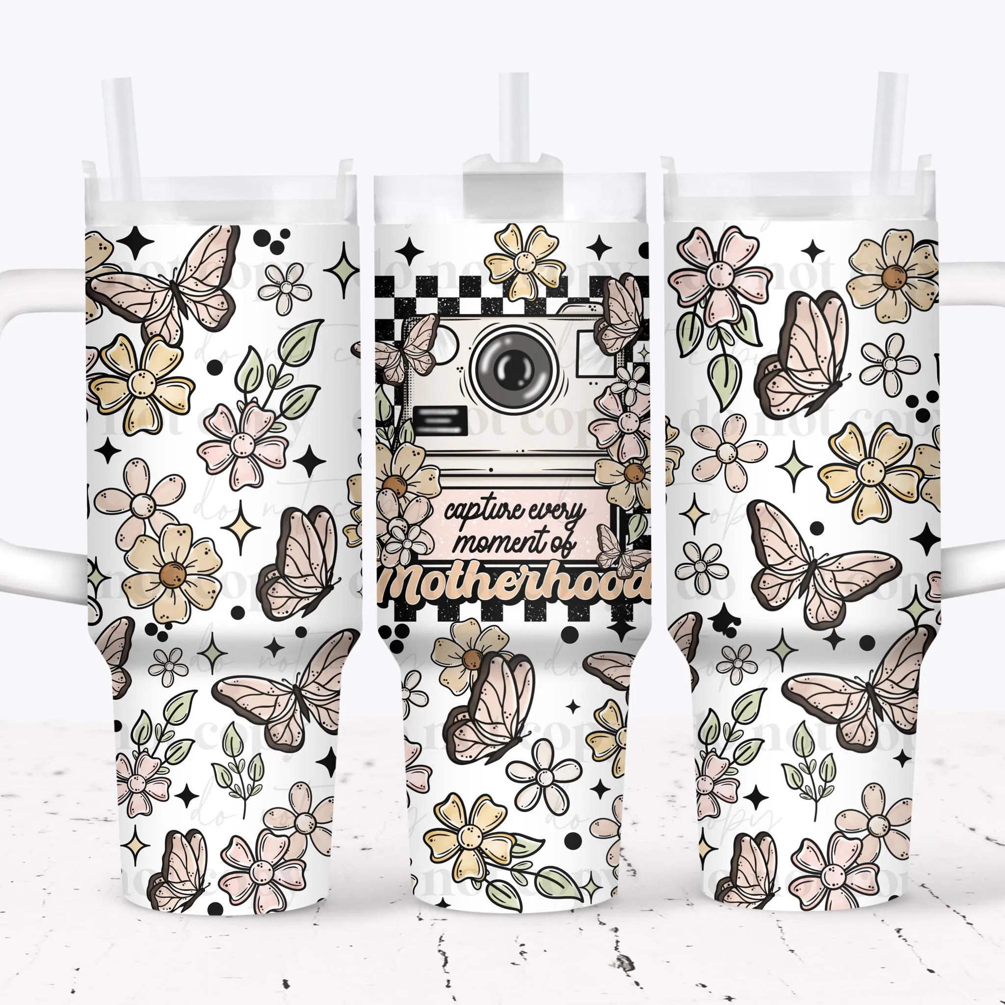 40 oz Tumbler Wrap - UVDTF Ink Transfers - Capture Every Moment Motherhood