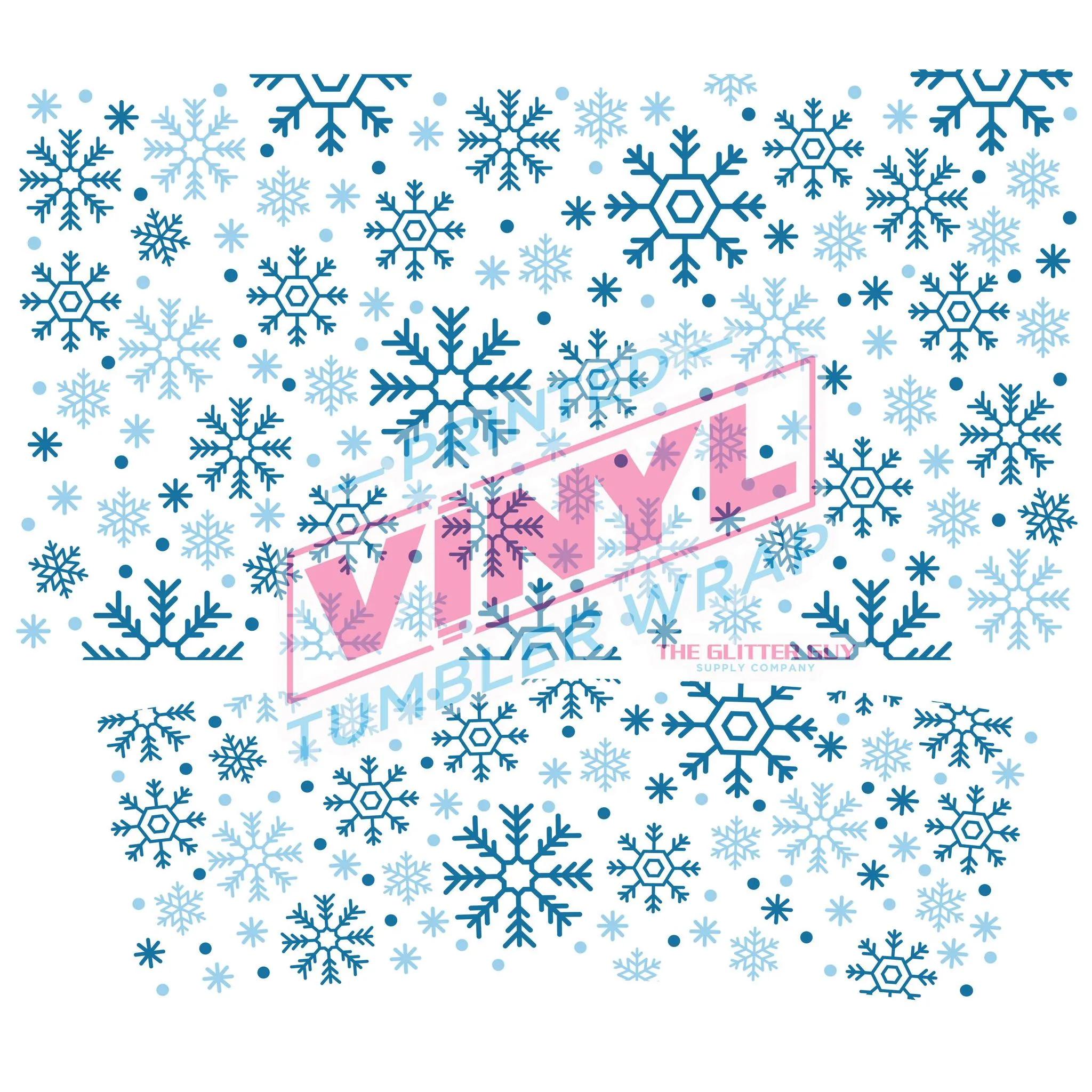 40 oz Tumbler Wrap - UVDTF Ink Transfers - Snowflakes