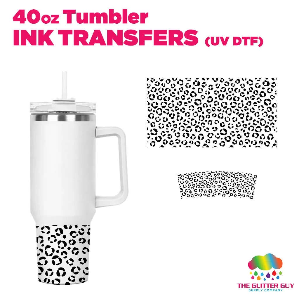 40oz Tumbler Wrap - Ink Transfers (UVDTF) - Black Leopard