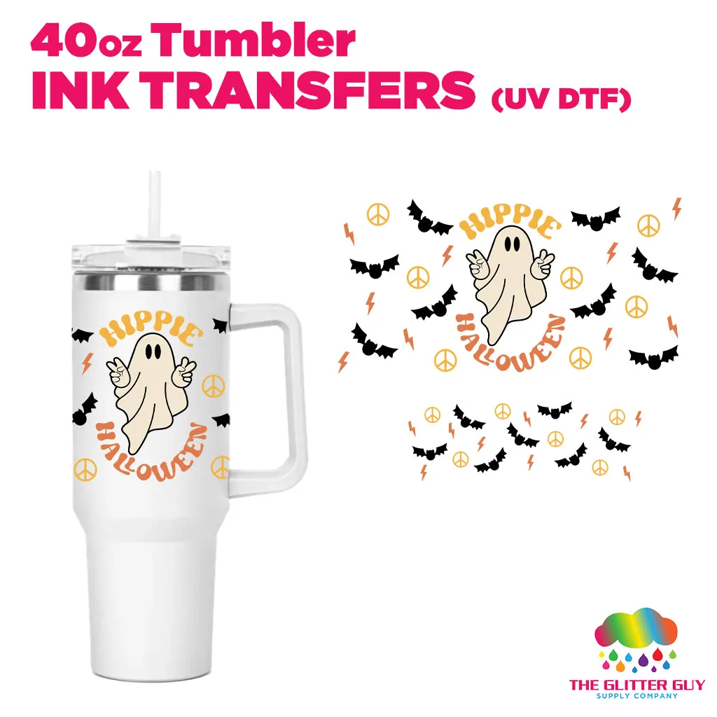 40oz Tumbler Wrap - Ink Transfers (UVDTF) - Hippie Halloween