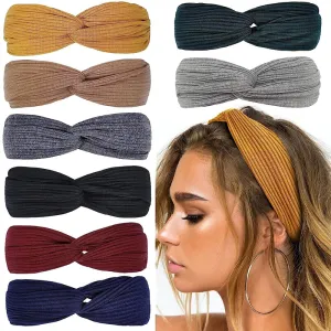 8 Pack Women's Headbands with Twist Knotted Style