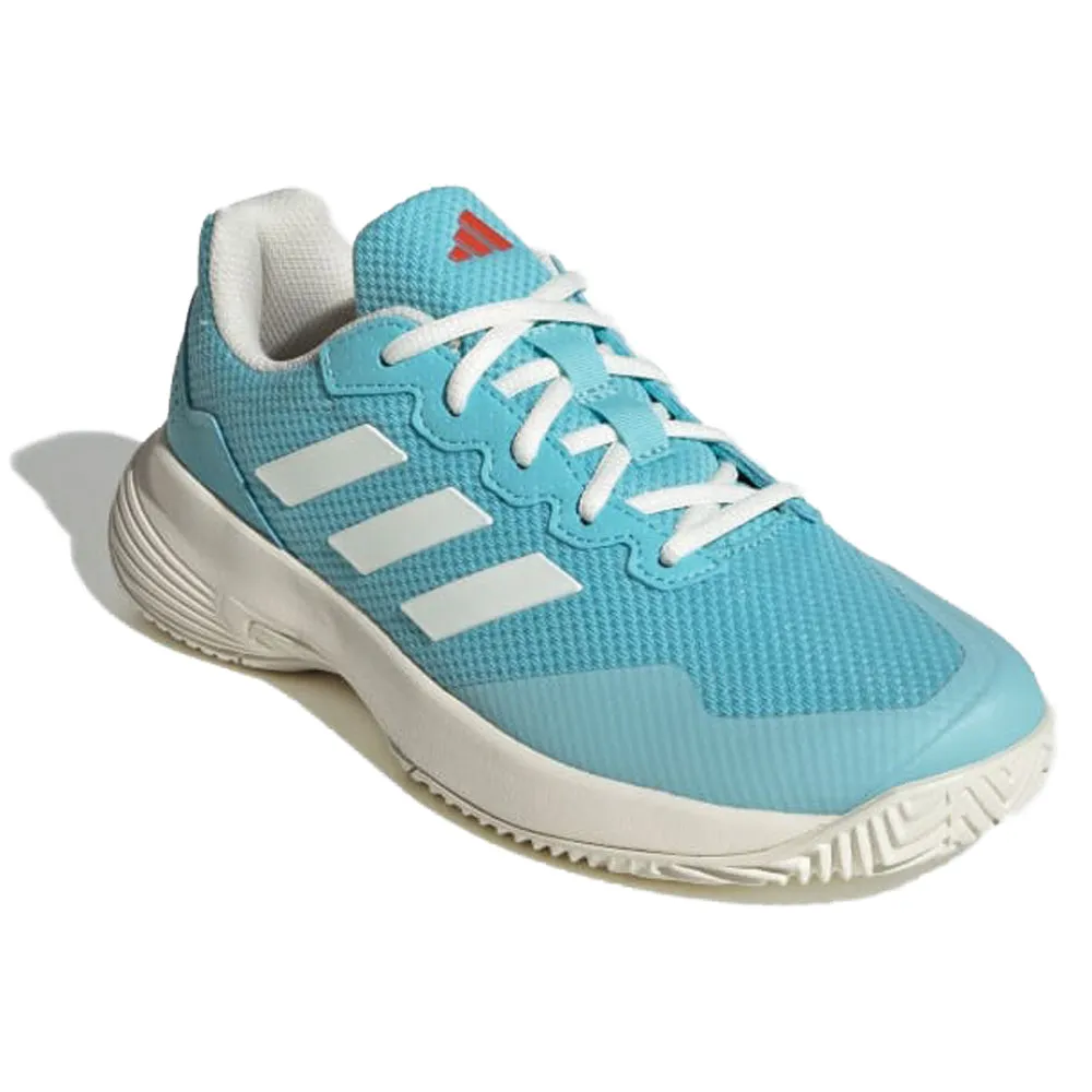 adidas GameCourt 2 All Court Tennis Shoes (Ladies) - Light Aqua/Off White/Bright Red