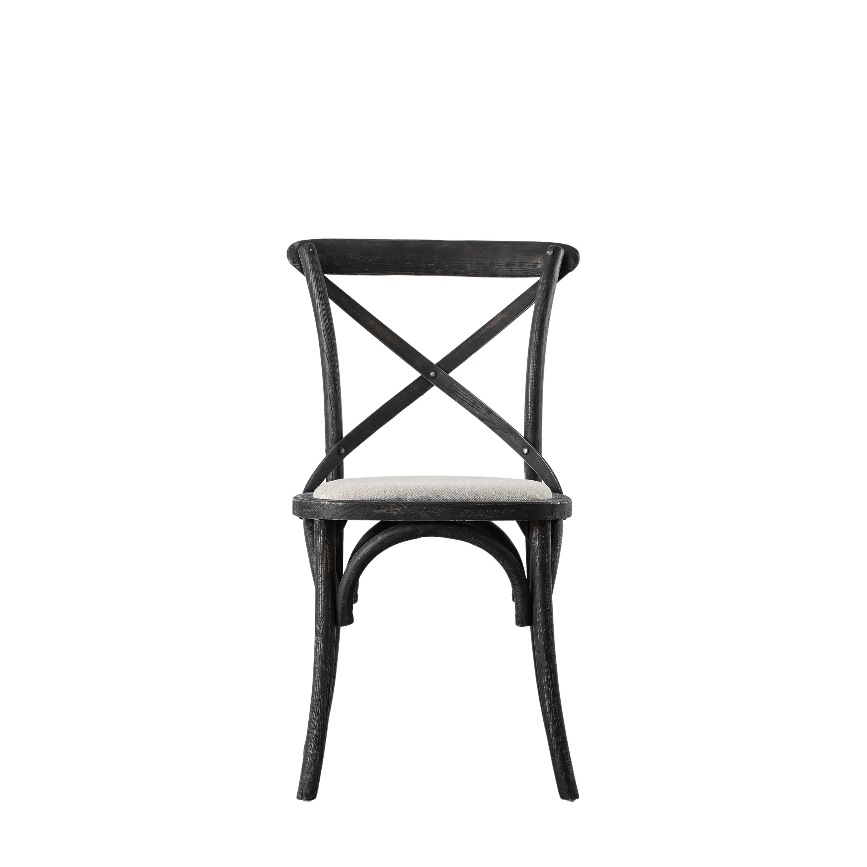 Amos Cafe Chair Black Linen (2pk)