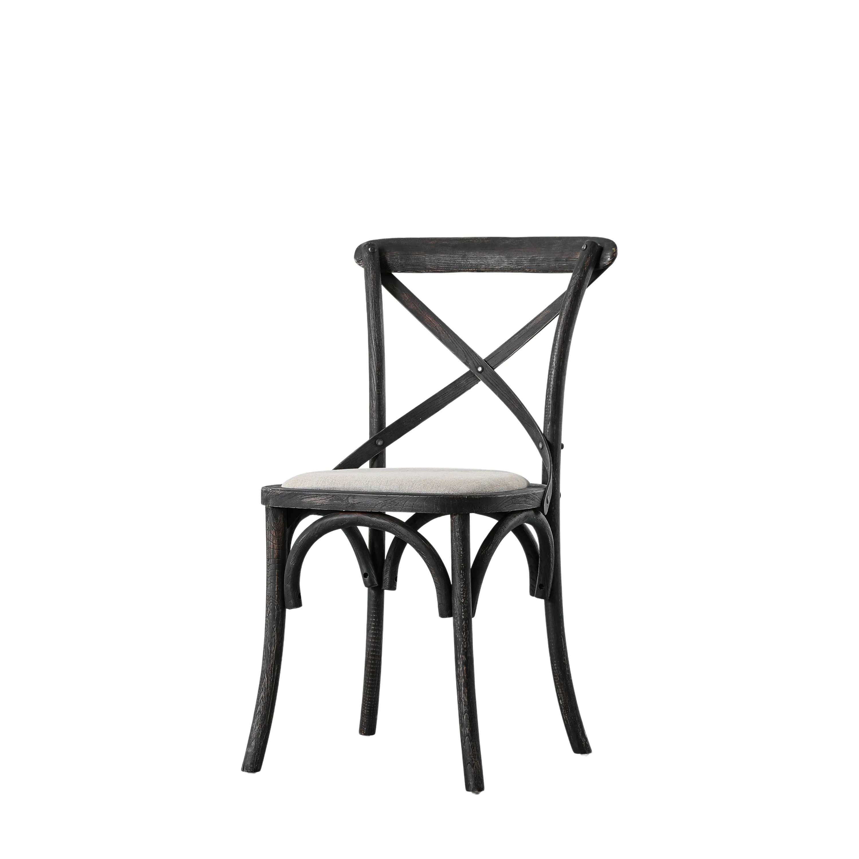 Amos Cafe Chair Black Linen (2pk)