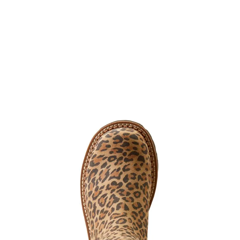 Ariat Fatbaby Twin Gore Ladies Chelsea Boot - Cheetah/Choc