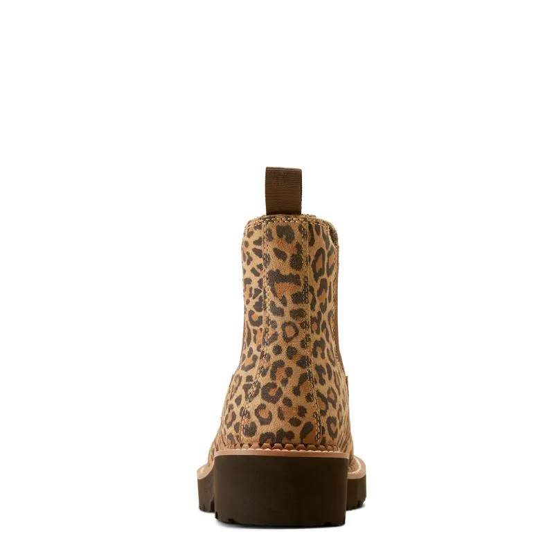 Ariat Fatbaby Twin Gore Ladies Chelsea Boot - Cheetah/Choc