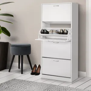 Artiss Shoe Rack Cabinet 60 Pairs 4 Doors - White