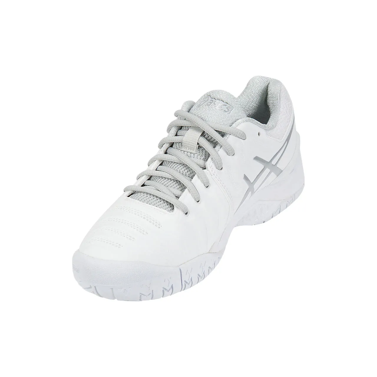 Asics Gel Resolution 7 White SIlver Womens Tennis Shoes