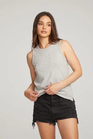 Basic Heather Grey Slit Tank