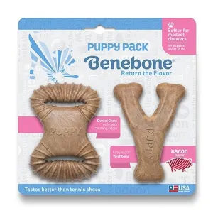 Benebone® Puppy Pack Dental Chew & Wishbone Bacon Flavor (2 Pack) Dog Chew