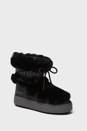 Black LTrack Faux Fur Boots