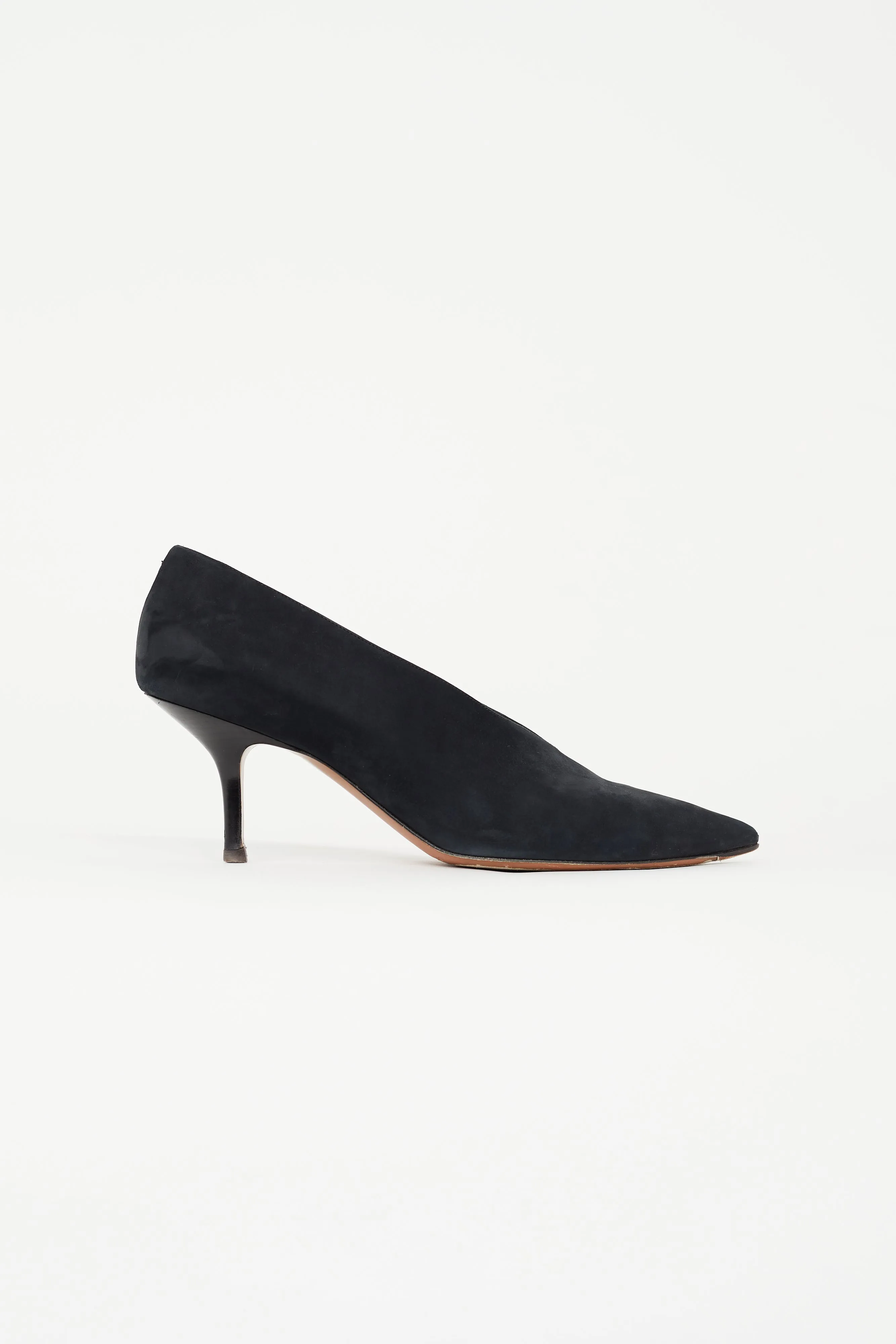 Black Nubuck Leather Pump