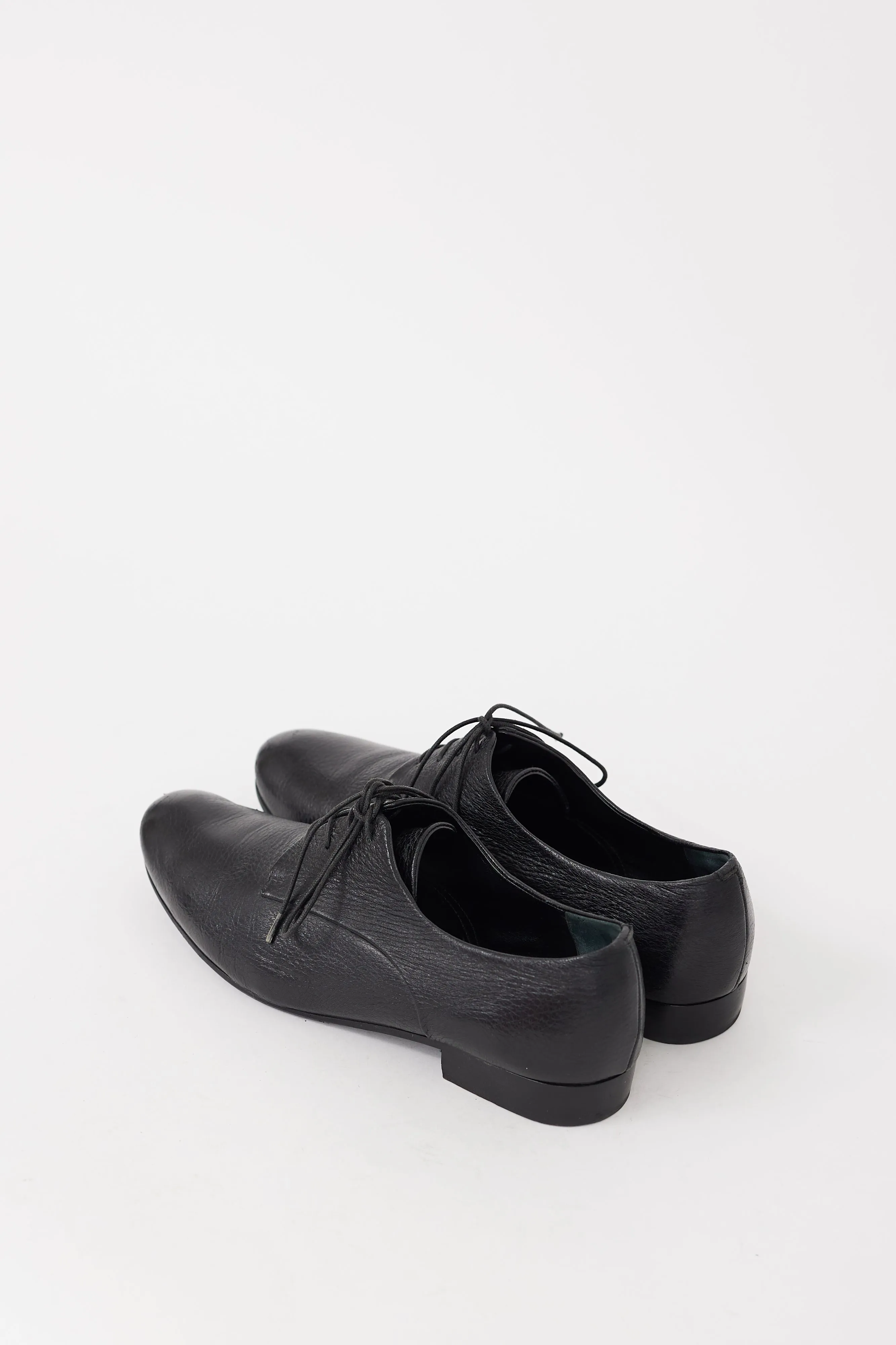 Black Pebbled Leather Oxford