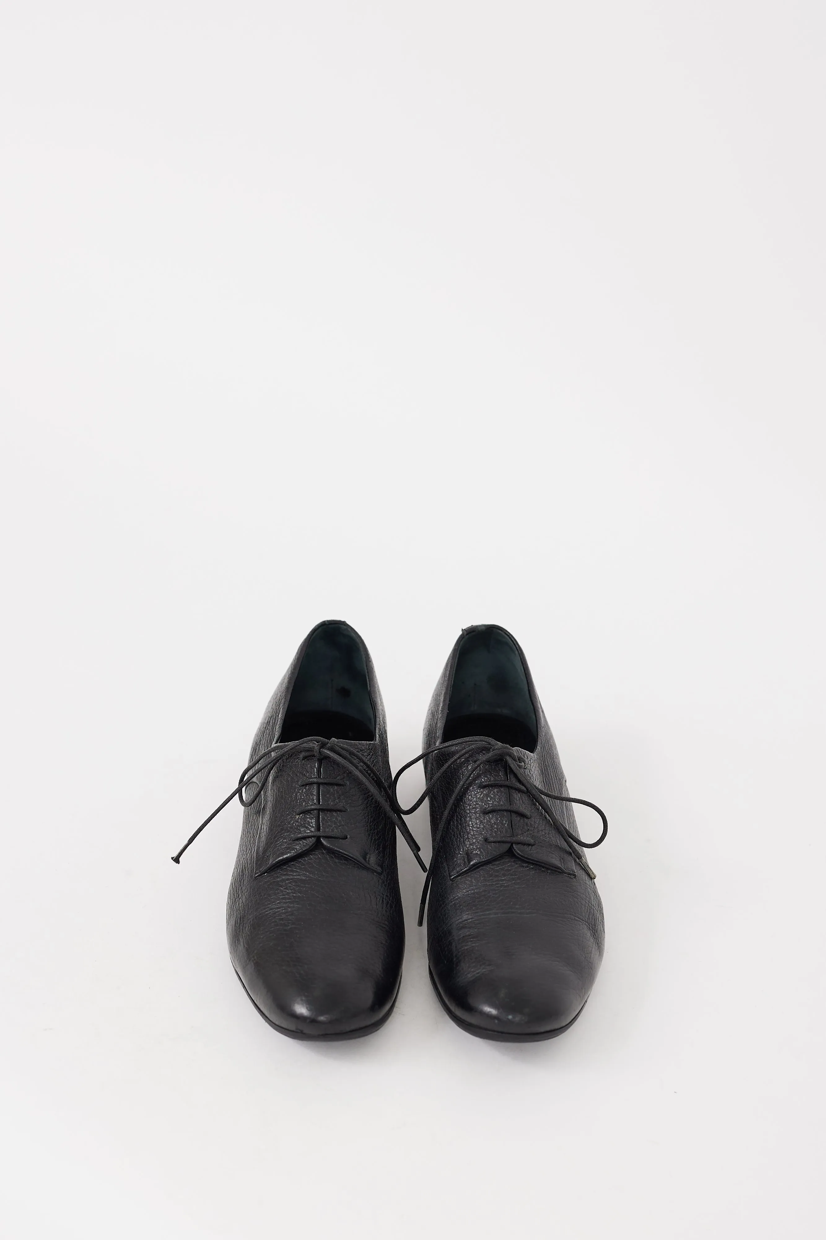 Black Pebbled Leather Oxford