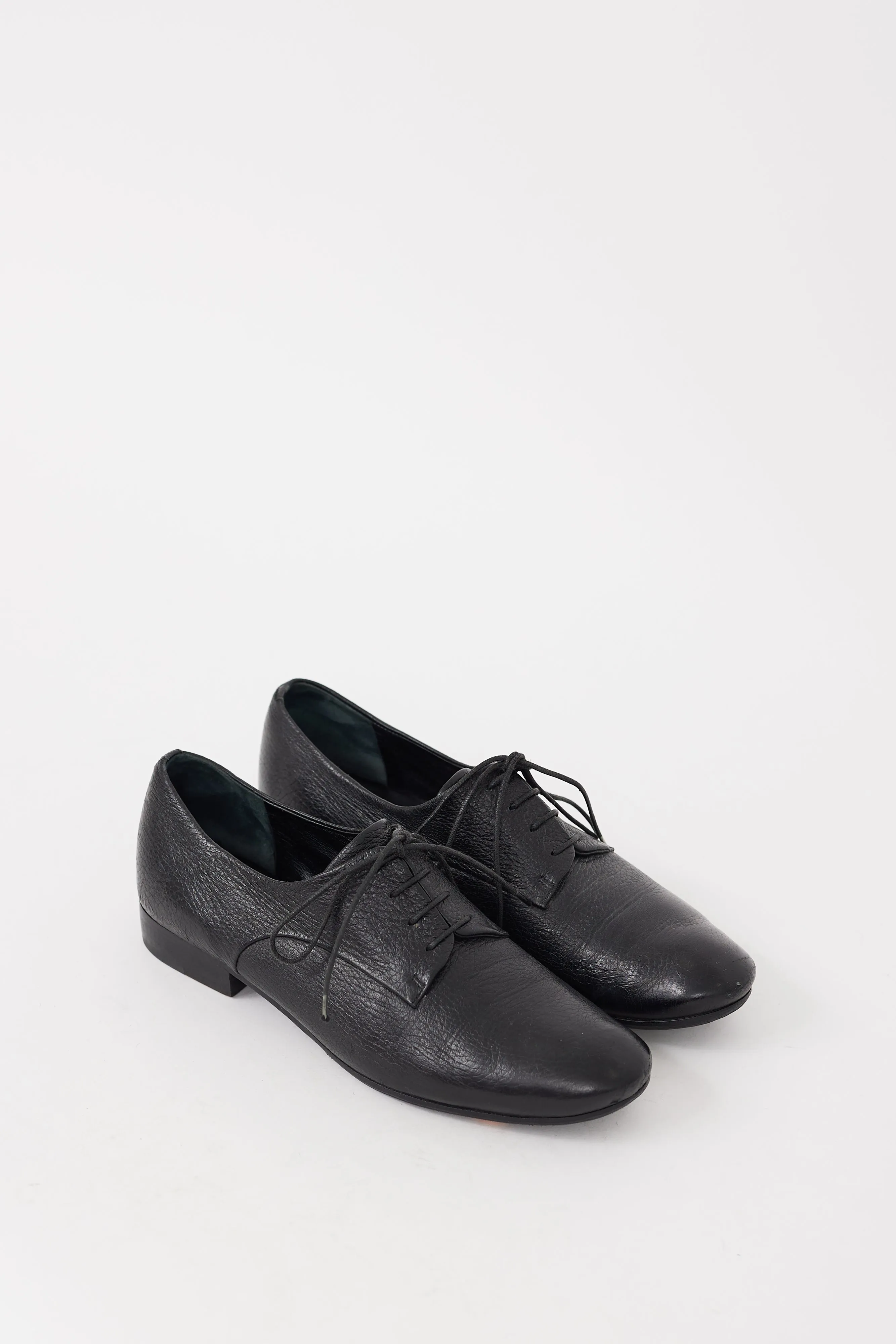 Black Pebbled Leather Oxford