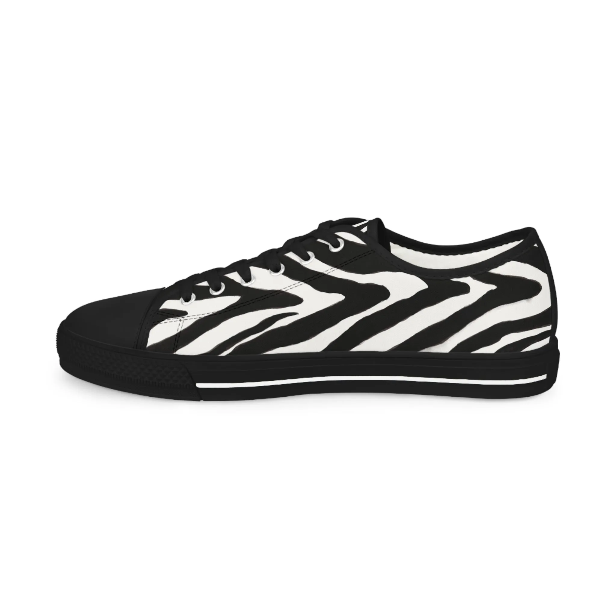 Black Zebra Print Men's Sneakers, Best Low Tops, Best Designer Men's Low Top Sneakers (US Size: 5-14)