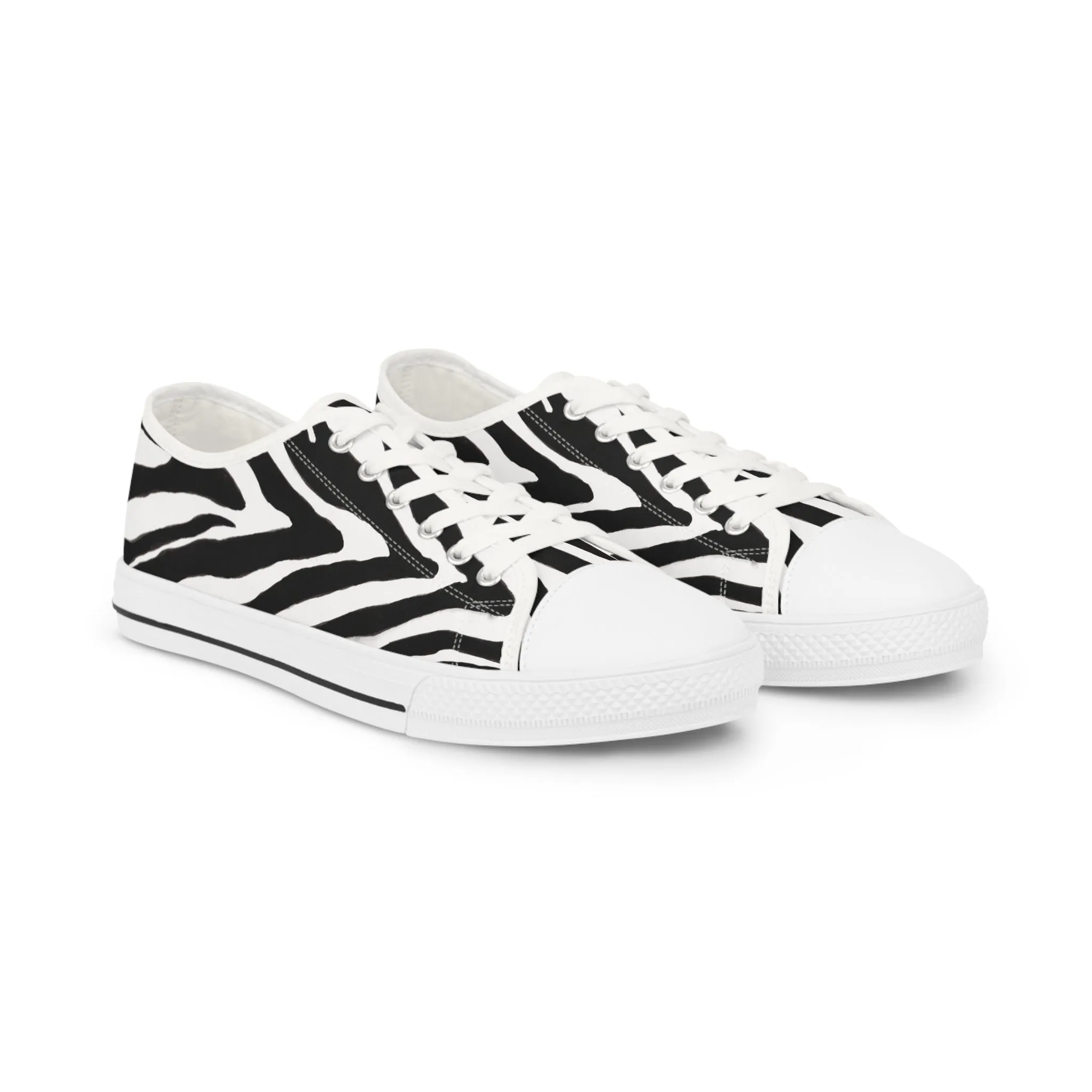 Black Zebra Print Men's Sneakers, Best Low Tops, Best Designer Men's Low Top Sneakers (US Size: 5-14)