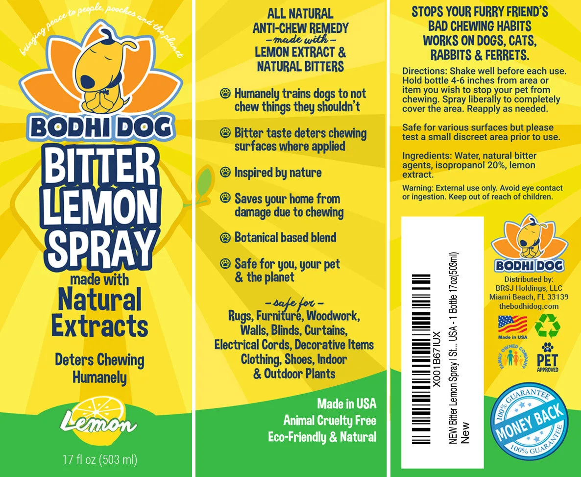 Bodhi Dog Bitter Lemon Spray | Anti Chew Spray for Dogs and Cats | Kitten & Puppy Training Anti Chew Spray | 100% Non Toxic | Made in USA