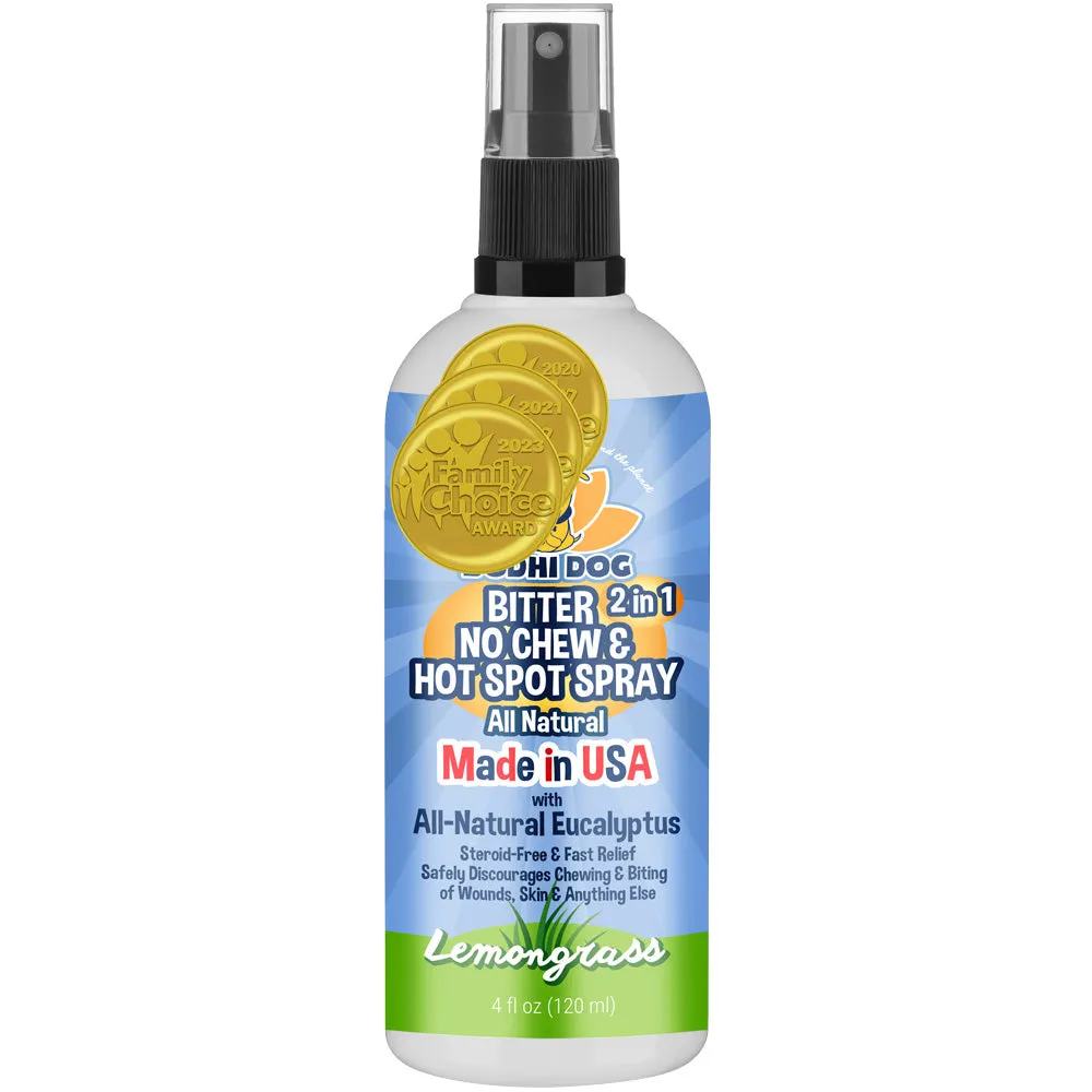 Bodhi Dog New Bitter 2 in 1 No Chew & Hot Spot Spray | Natural Anti-Chew Remedy Better Than Bitter Apple | Safe on Skin, Wounds and Most Surfaces | Made in USA