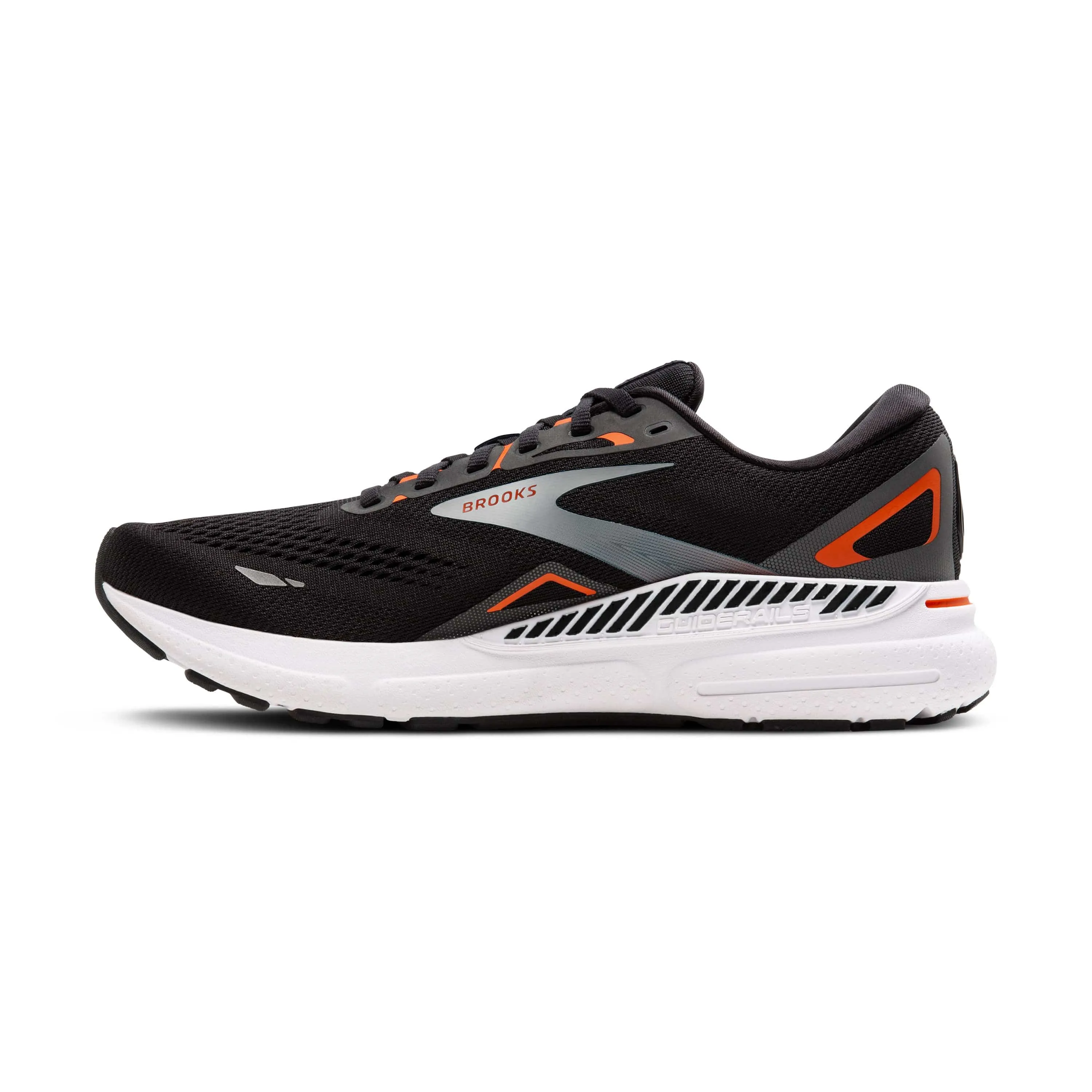 Brooks Men's Adrenaline GTS 23 Running Shoes in Black/Mandarin Red/Silver AW24