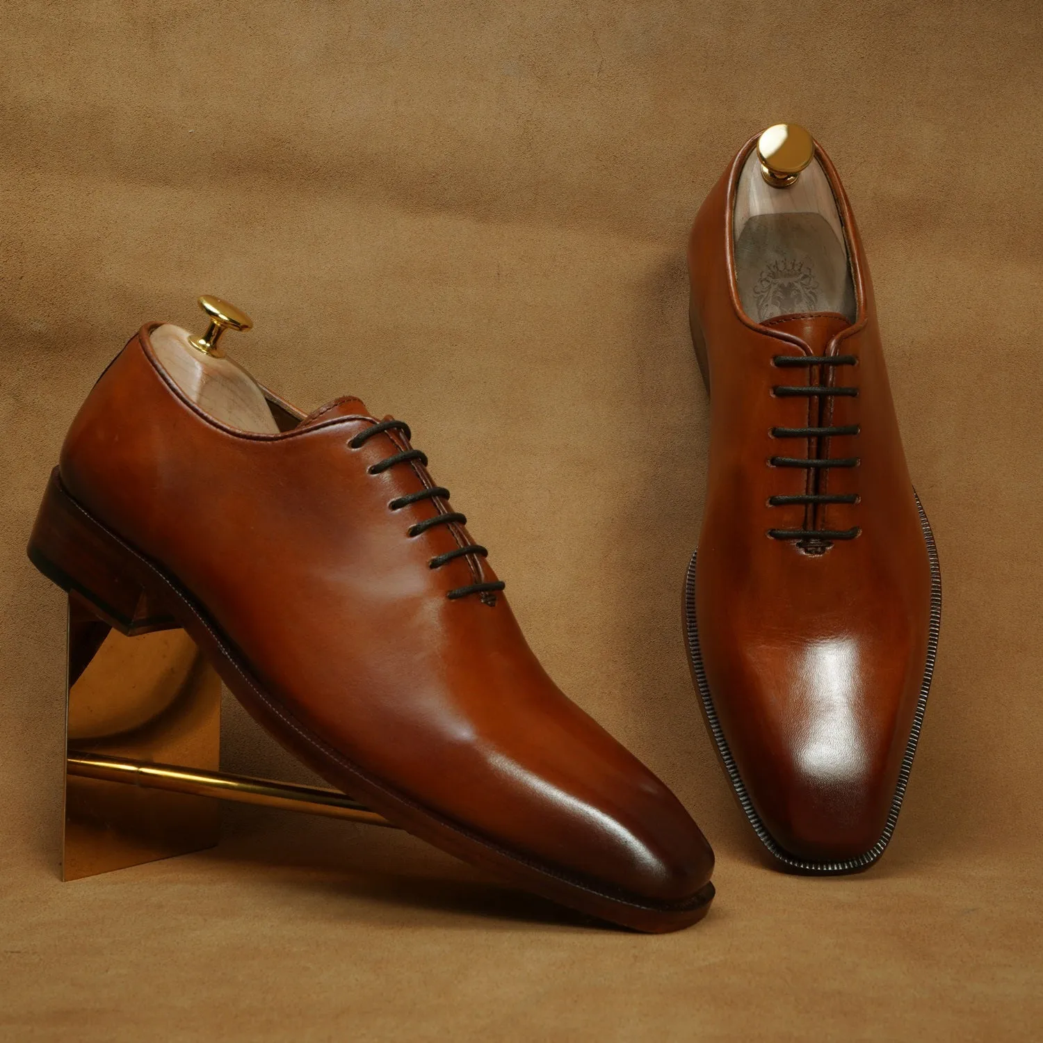 Burnished Tan Oxford Shoes