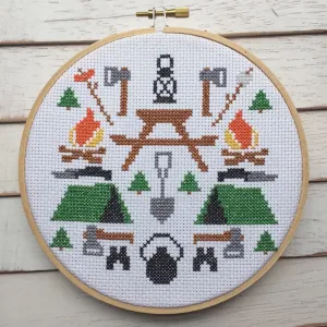 Camping Sampler Counted Cross Stitch Kit