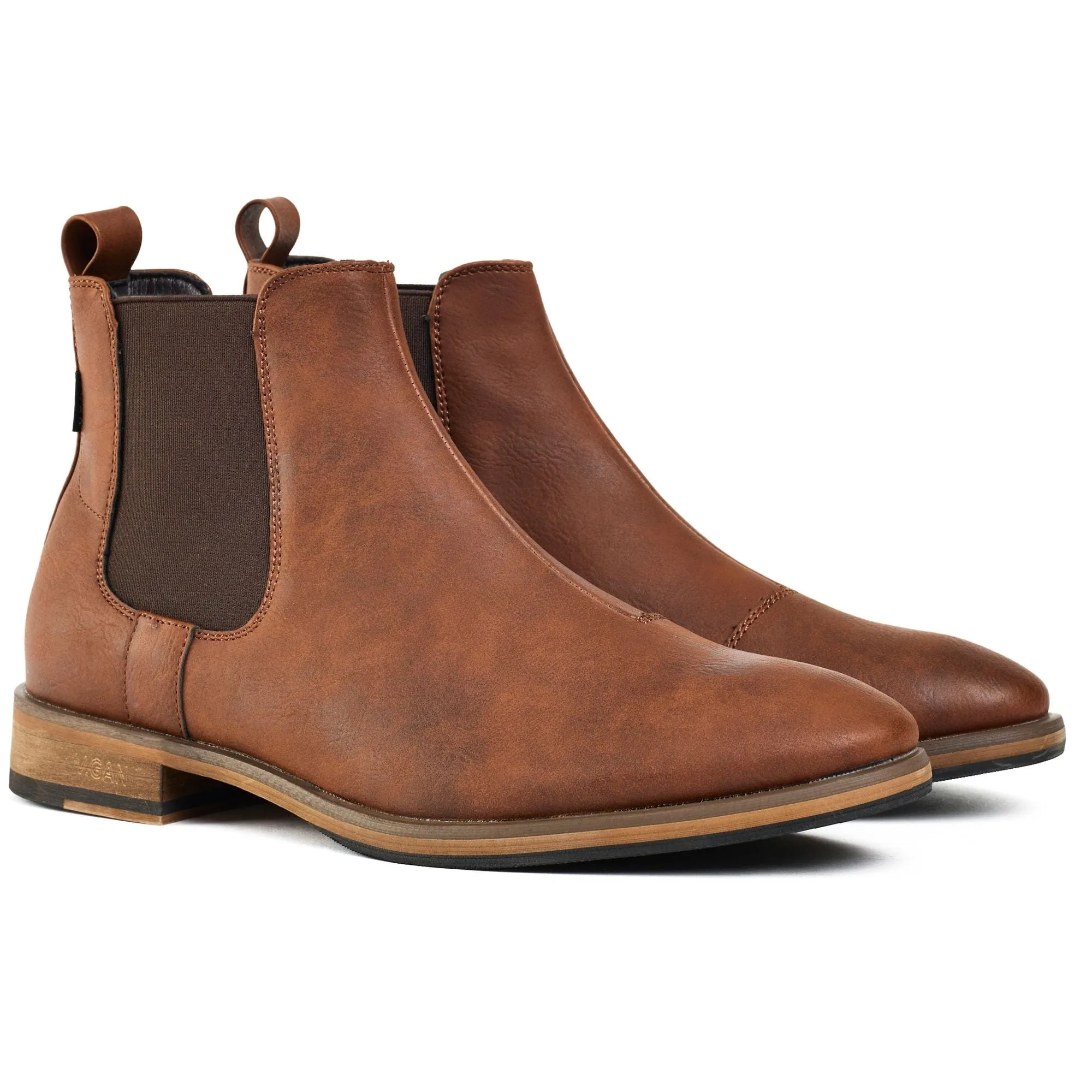 Cardamom Men's Vegan Leather Chelsea Boots | Brown