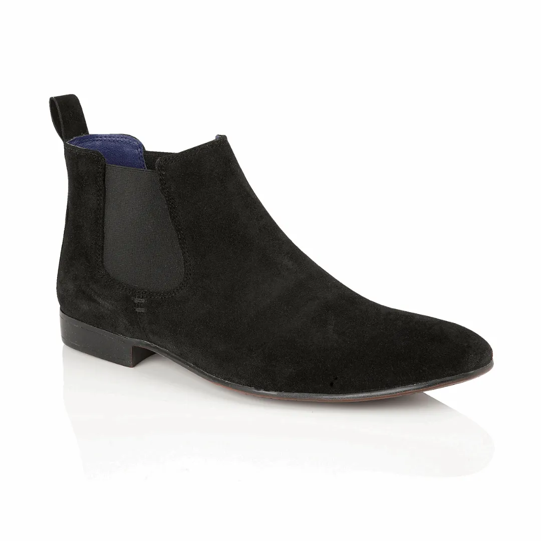 Carnaby Suede Leather Chelsea Boot - Black