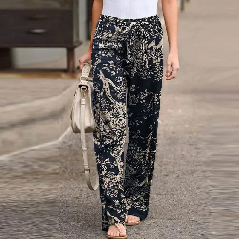 Casual Flower Print Pants