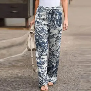 Casual Flower Print Pants