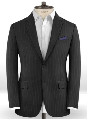 Charles Clayton Black Stripe Wool Cashmere Jacket