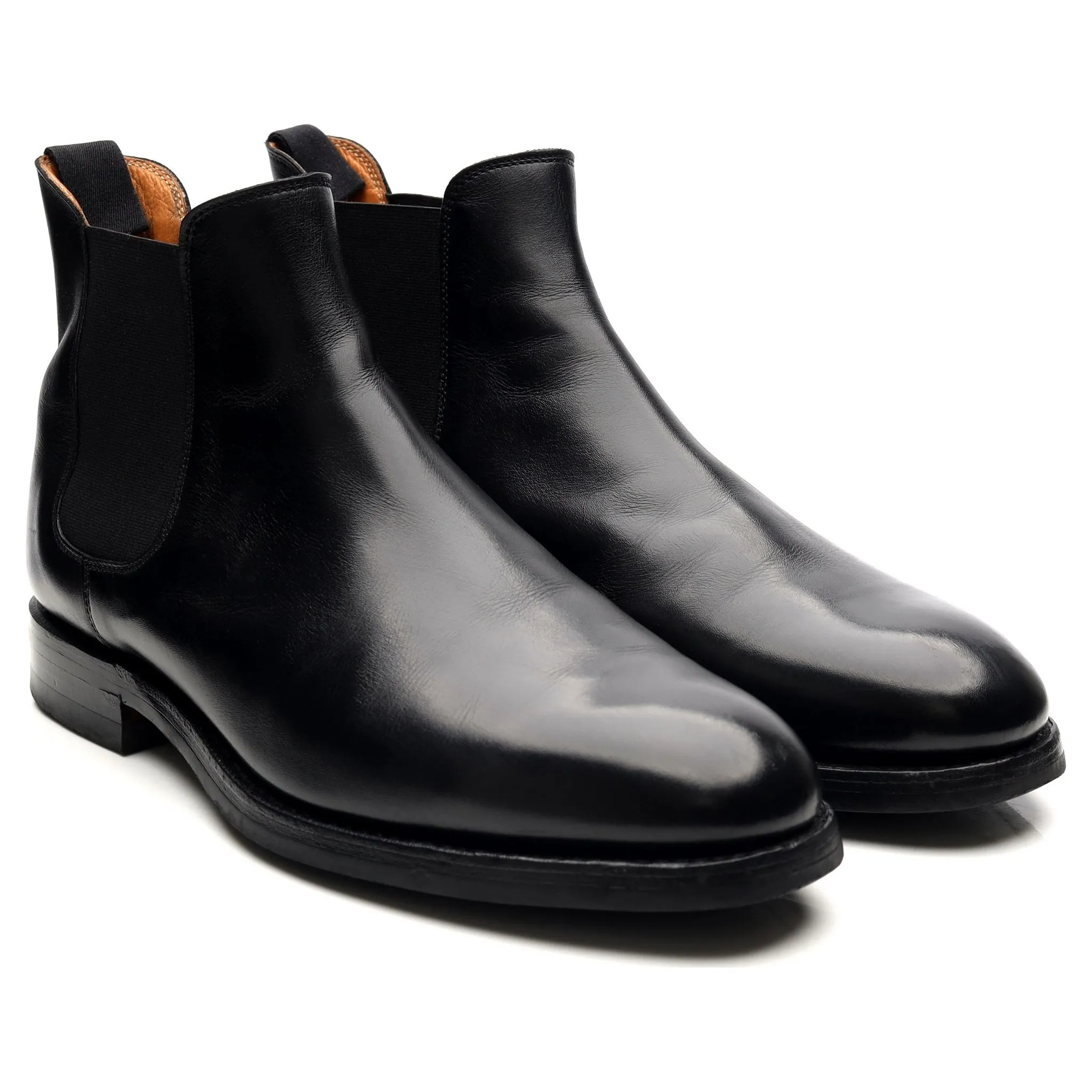 'Chelsea 5' Black Leather Chelsea Boots UK 10 E