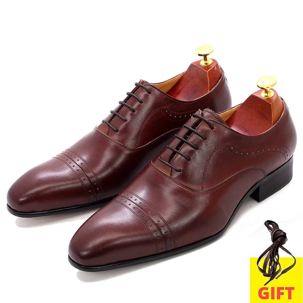 Classic Solid Cap-Toe Style Oxford Shoes