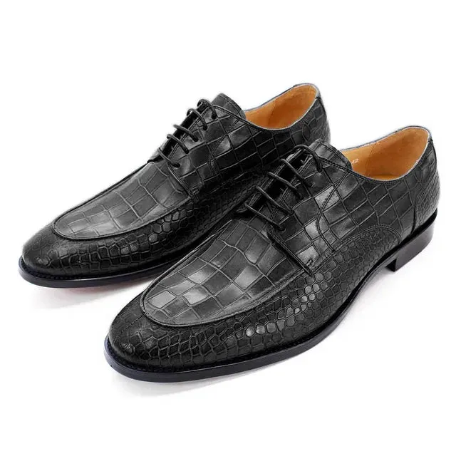 Crocs Pattern Genuine Leather Oxford Shoes