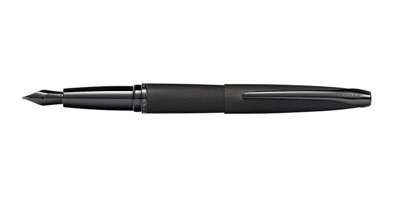 Cross ATX Brushed Black PVD Diamond Pattern Fountain Pen