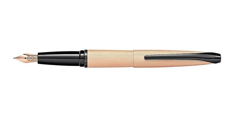 Cross ATX Brushed Rose Gold PVD Diamond Pattern Fountain Pen