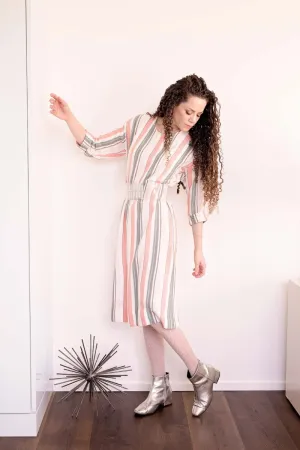 DALES - Mint/Blush/Grey/Ivory Stripe Rayon