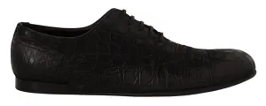 Dolce & Gabbana Black Caiman Leather Mens Oxford Shoes