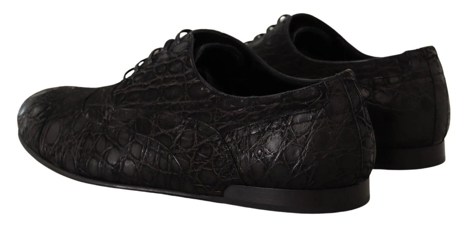 Dolce & Gabbana Black Caiman Leather Mens Oxford Shoes