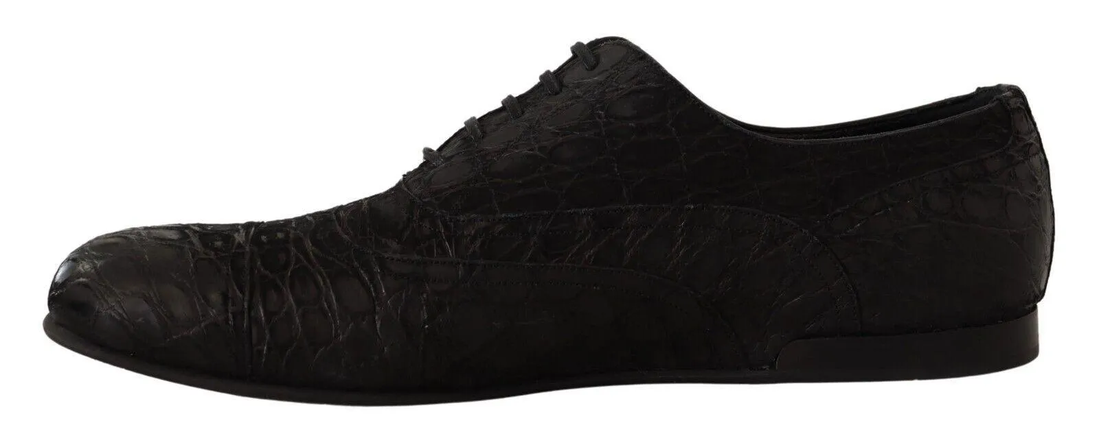 Dolce & Gabbana Black Caiman Leather Mens Oxford Shoes