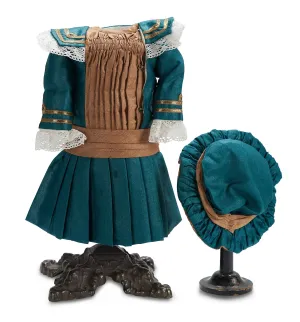 Emerald-Green Silk Sailor Dress and Cap