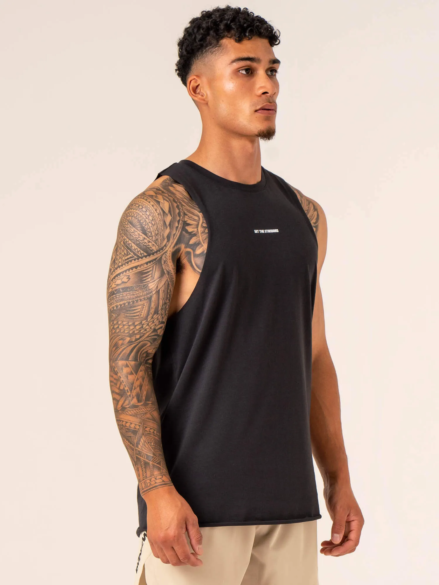 Emerge Drop Armhole Tank - Faded Black