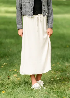 Essential Linen Drawstring Maxi Skirt - FINAL SALE