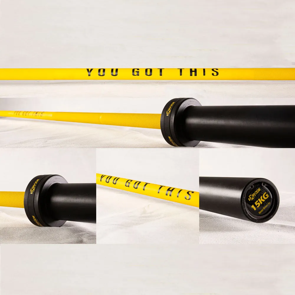 Explode Fitness Gym CrossFit 20 KG Cerakote "You Got This" OLYMPIC Barbell [WS]