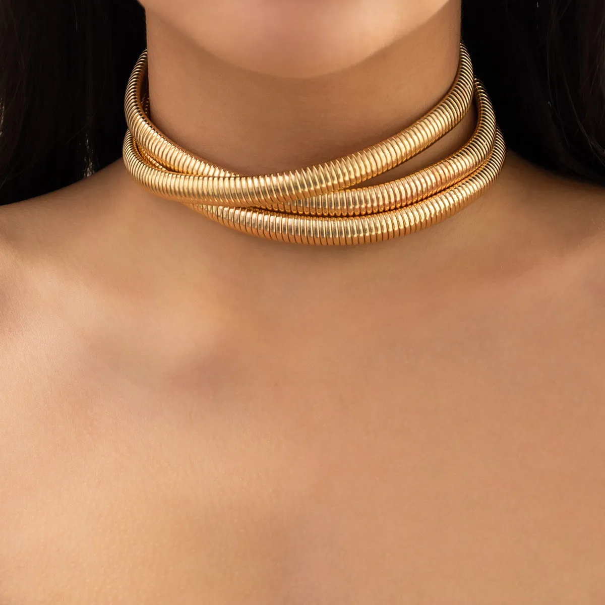 Extravagant Multi-layer Geometric Clavicle Necklace Inspired by Europe and The United States